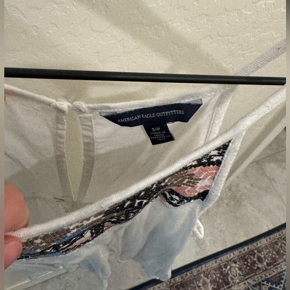 Women’s white Blouse with boho accent - Size Small - Picture 2 of 3